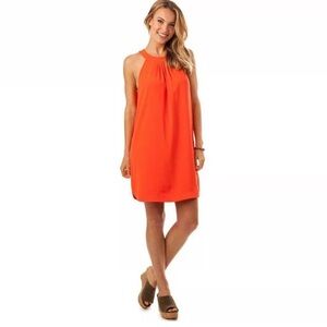 Orange Sleeveless Southern Tide End Zone Game Day Dress Sz Medium